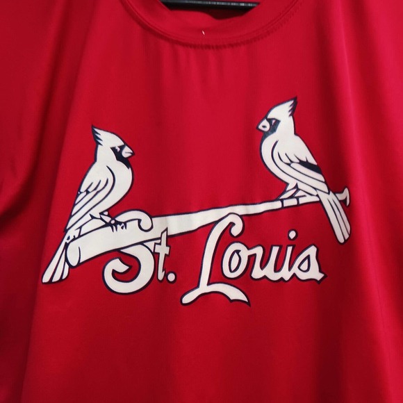 St. Louis Cardinals T-Shirt Moisture Management Adult 2XL Red August Sportswear‎ - Picture 8 of 11